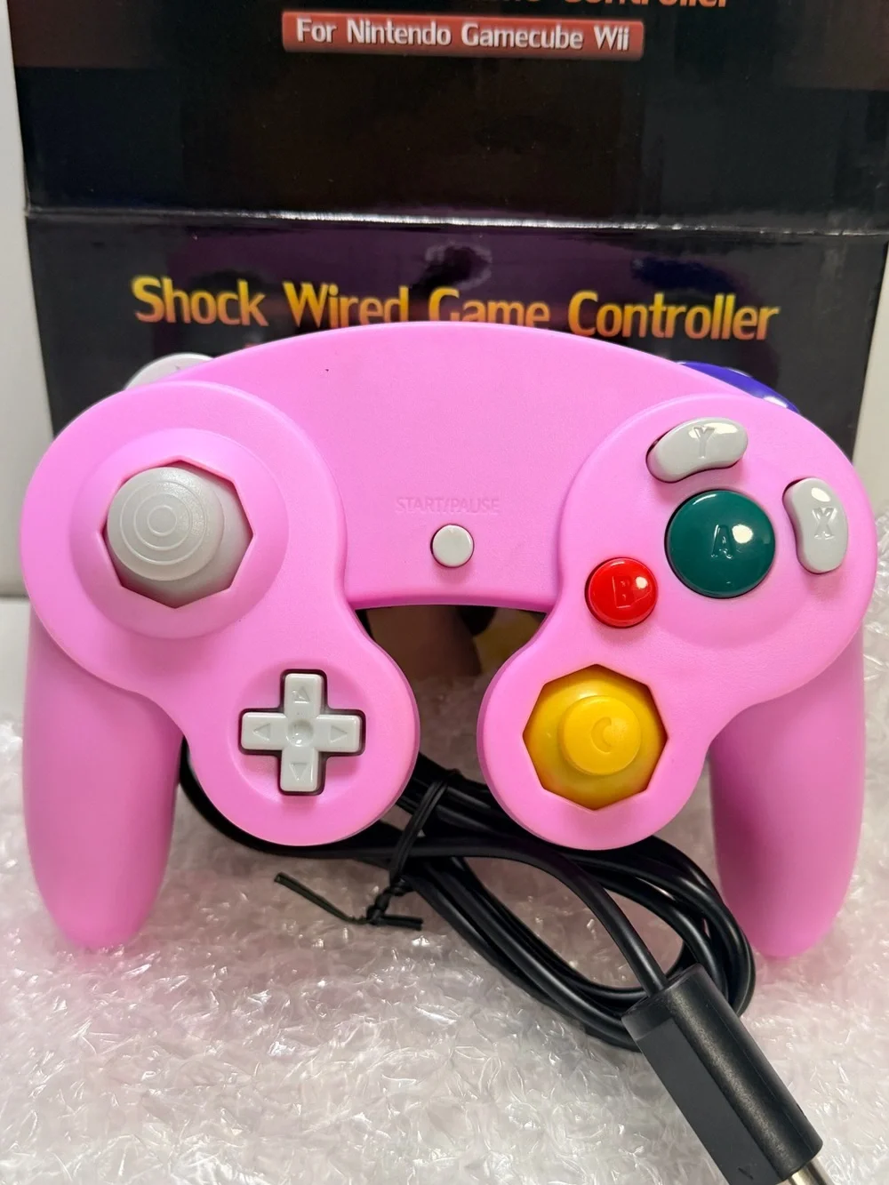 Black Wired Game Controller for Nintendo GameCube & Wii - Compatible Third-Party